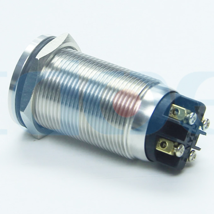 Hbs1gqp-11L/S 19mm IP65 Flat Round Screw Metal Push Button Switch