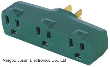Green Flat Pin Outlet Plug