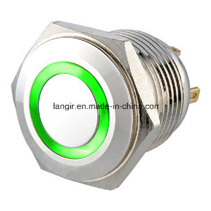 16mm Nickel Plated Brass LED Waterproof Push Button Switch