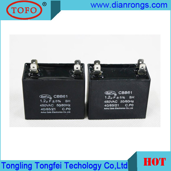 Cbb61 Fan Capacitor Polypropylene Capacitor 450VAC 3.5UF