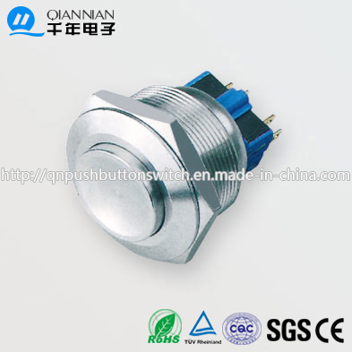 28mm 1no Nc/2no 2nc Resetable Self-Locking High Flat IP67 Ik10 Push Button Switch