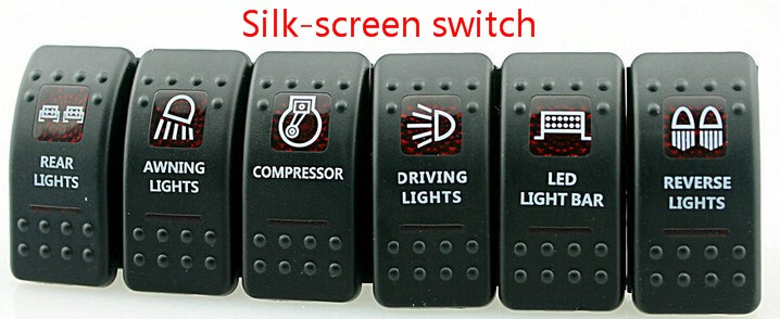 Rocker Switch 12V 24V Zombie Light LED Illuminated Waterproof 20A Spst on/off Lighted for Jeep Auto Marine Boat