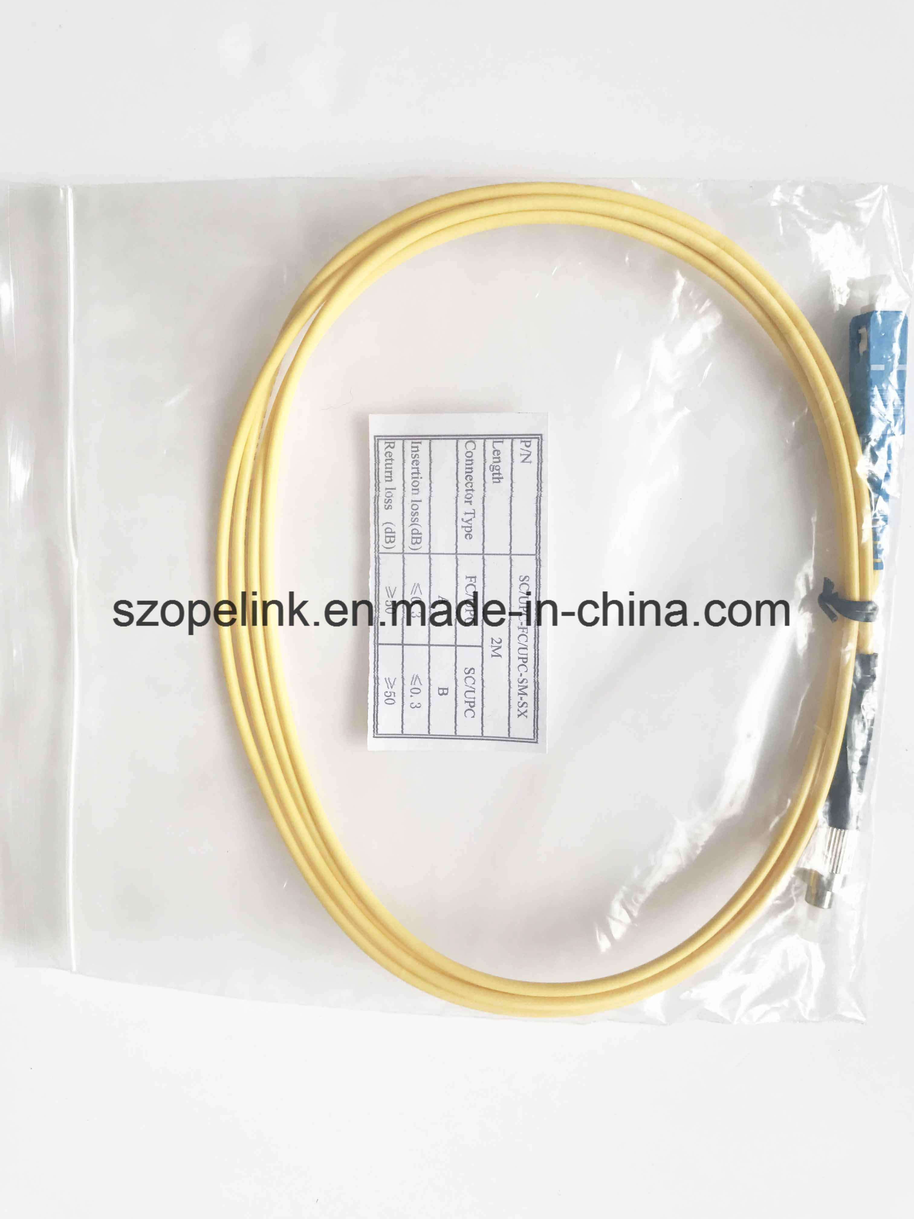 Fiber Optical Patch Cord Sc-FC Simplex, Sm for Optical Fiber Communication System