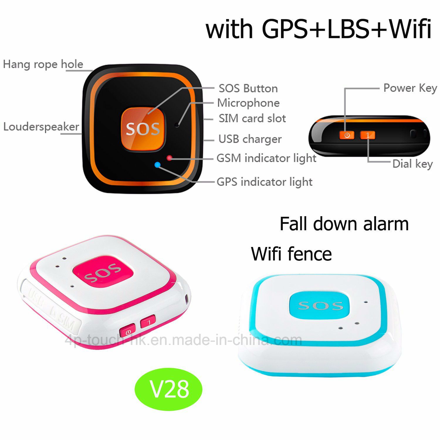 2017 Mini GPS Tracker with WiFi+GPS+Lbs+Agps Position V28