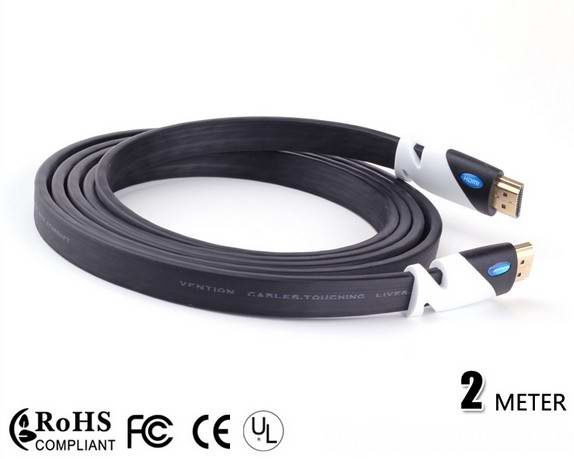 2m High Speed 3D HDMI Flat Cable 1.4V Support 2160p