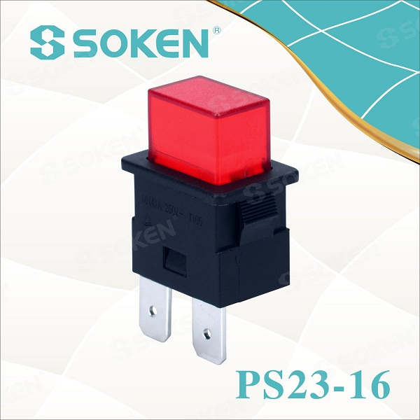 Soken Spst Power Strip Latching Push Button Switch