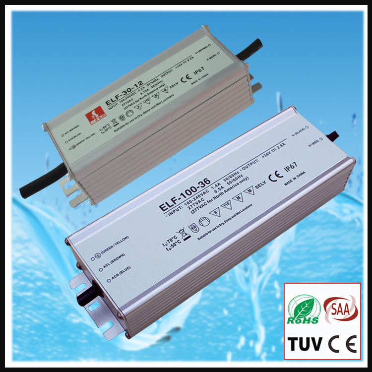 100W Constant Current Outdoor Waterproof IP67 LED Transformer with Ce/RoHS