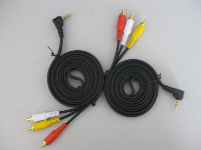 Nicked Plated AV Cable Black 3RCA Cable (SL0061)