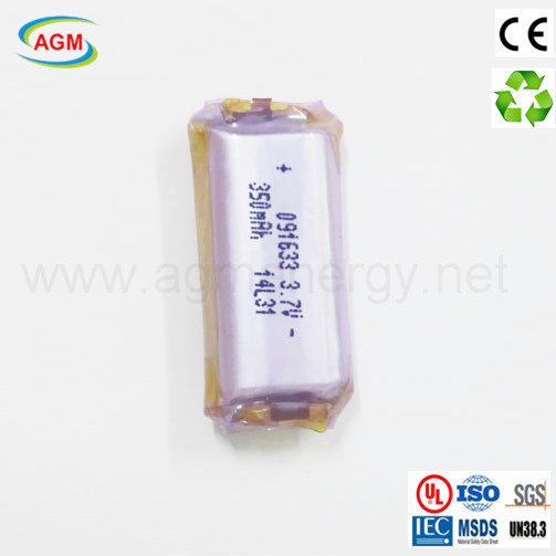 New Recharge Battery E-Cigarette 091633 3.7V 350mAh Lithium Battery