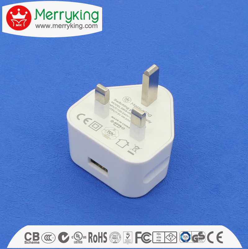 Fast Charging 16W USB AC Adapter Ce BS UK Plug USB Wall Charger