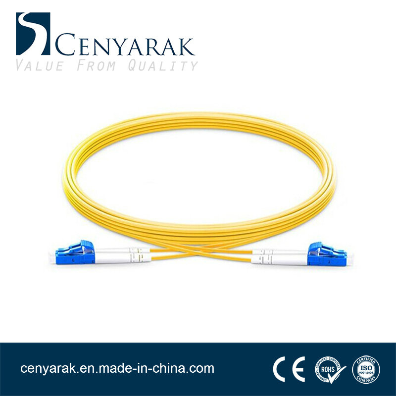 3 Meter Simple-Mode Duplex Fiber Optic Cable (9/125) LC to LC