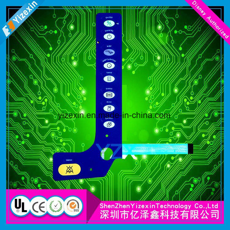 Graphic Overlay Flexible Circuit Board Control Keypad Membrane Switch for Industry