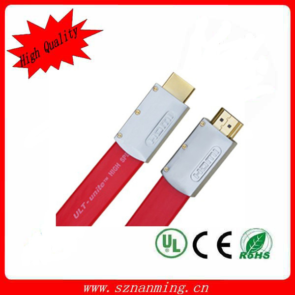 Aluminium Shell Flat HDMI Audio Video Cable
