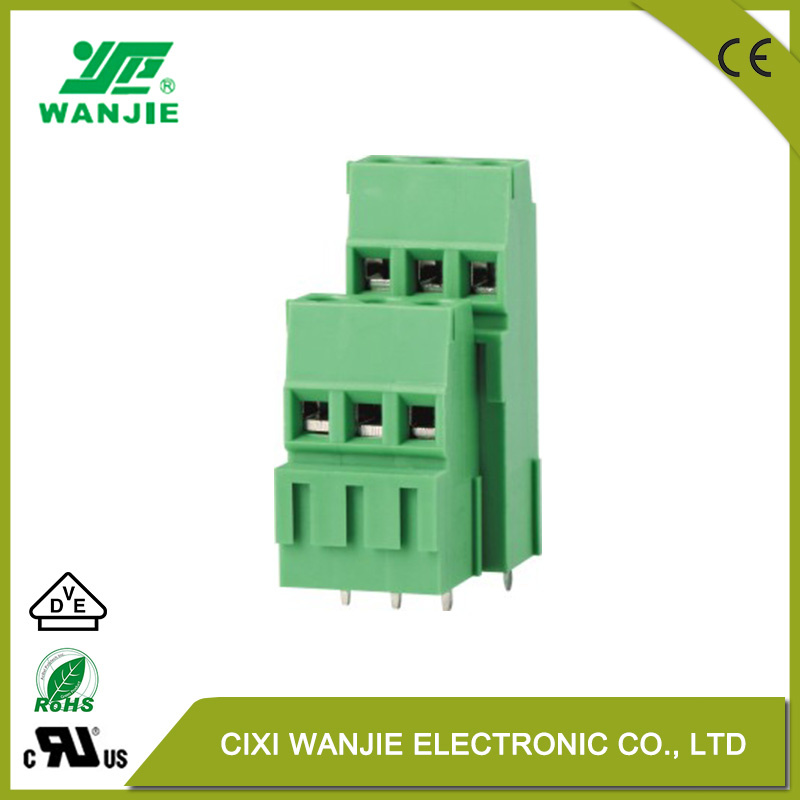 Double Row PCB Screw Terminal Block Male Female Electrical Connector Wje2K500A/E2K508A/E2K500b/E2K508b, Pitch 5.0/5.08mm