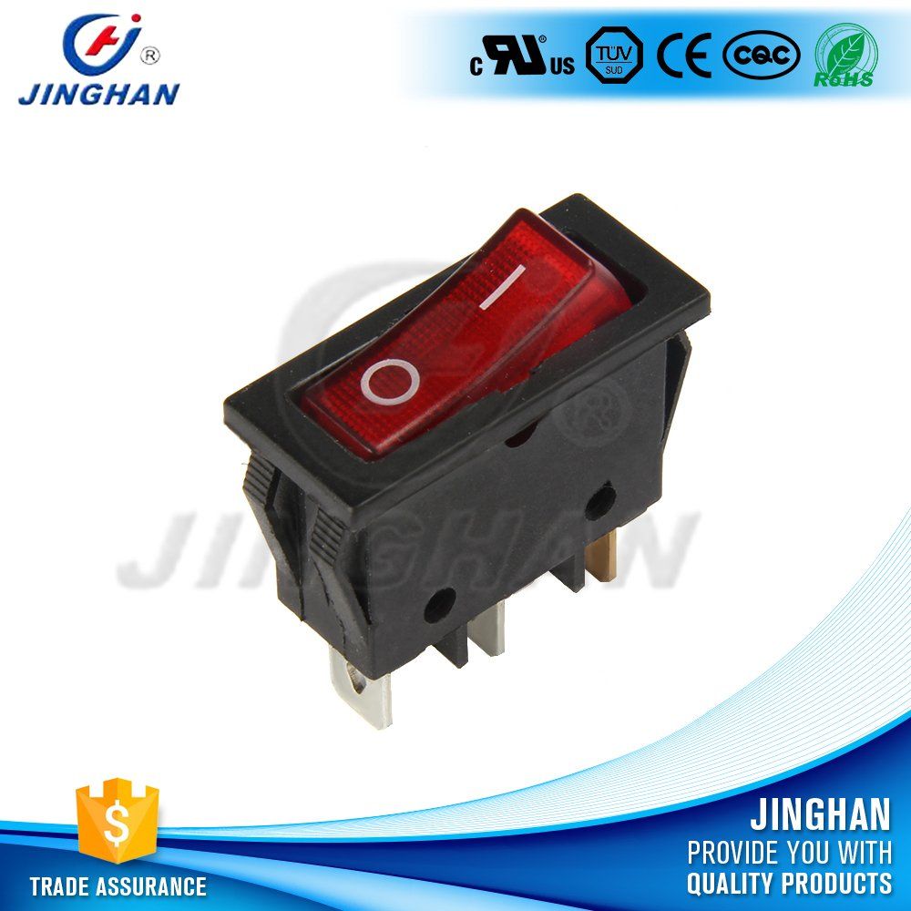 High Quality Kcd3-102/N Red Light Single Pole Rocker Switch