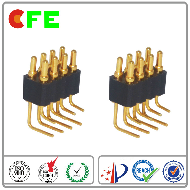 Double Row 8pin Bend Spring Loaded Connector Pins