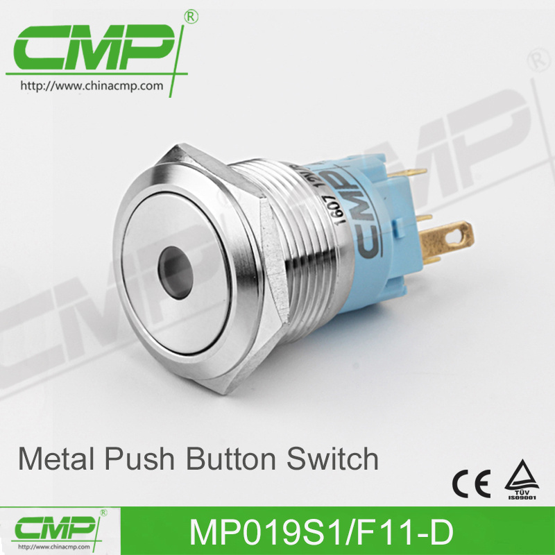 19mm Anti-Vandal Metal Illuminated Pushbutton Switch
