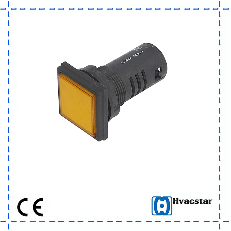 Good Quality Yellow Square Head LED Indicator Push Button Switch