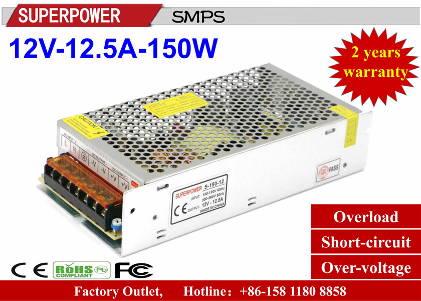 12V 12.5A 150W Switching Power Supply for LED Lighting