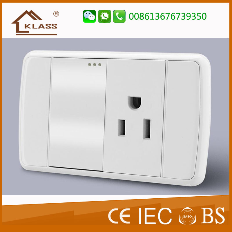 Top Quality White PC 1gang 3pole Wall Switch Socket