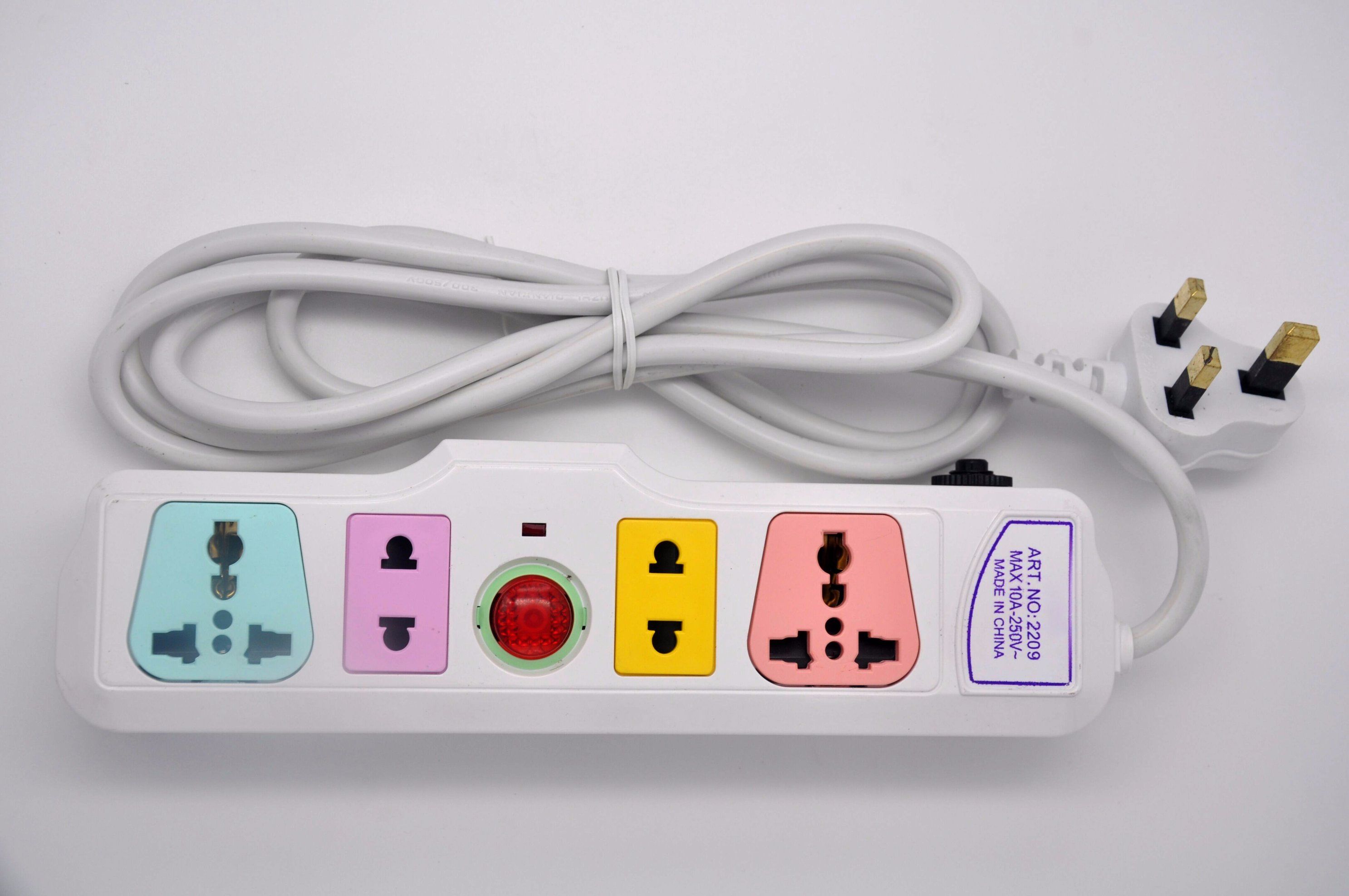 Movable Multi Function Colorful Extension Electrical Multiple Plug Socket