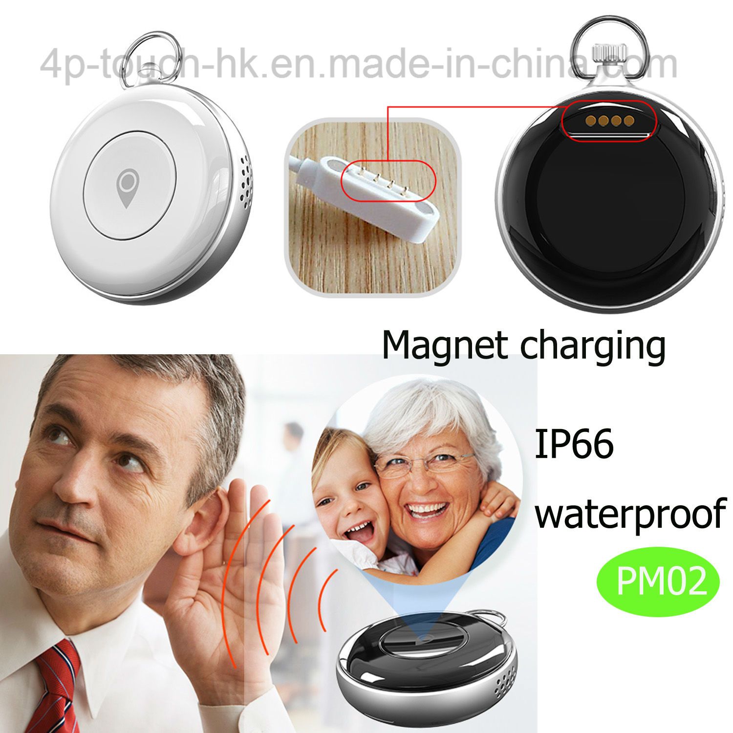 IP66 Waterproof Mini Necklace Pendant GPS Tracker Pm02