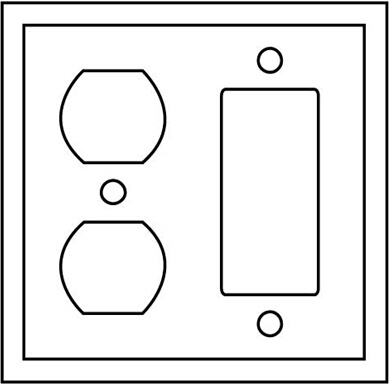 2-Gang 1-Decora 1-Receptacle Device Combination Wallplate