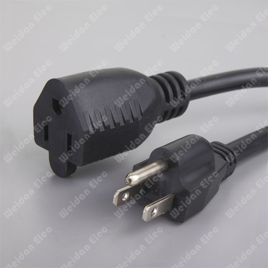 UL CSA NEMA5-15 Power Extension Cable
