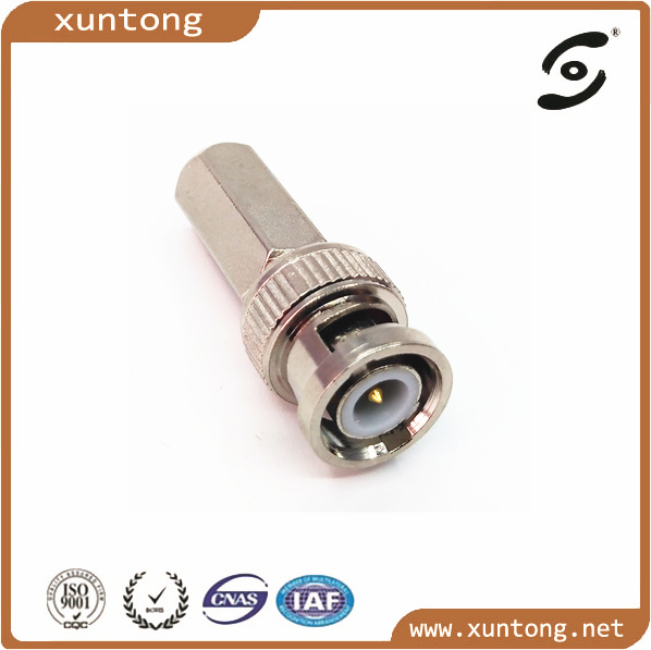75 Ohm Solderless BNC Plug Twist on Cable Rg59/RG6 Connector