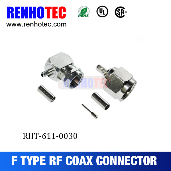 Crimp Type Connectors F Male Plug for Cable
