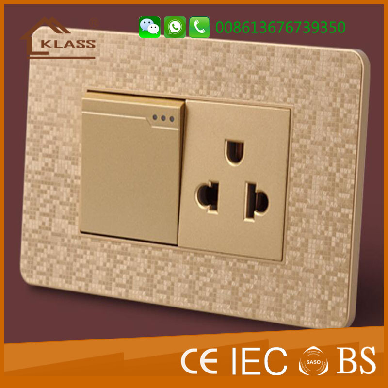 American Type One Gang Thailand Electrical Wall Switch Socket