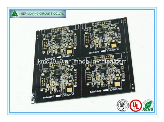 Black Soldered Multilayer PCB White Legend 4PCS Arrayed Gold Finish