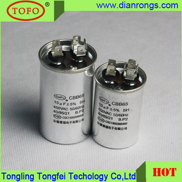 450V Cbb65 Series Air Conditioner Run Capacitor