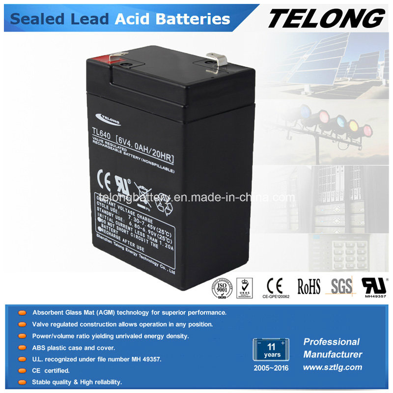 Valve Regulated UPS Battery 6V4ah