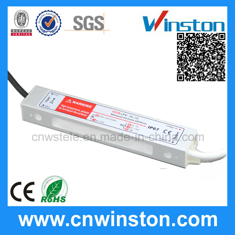 Lpv-15 Series Single Output Waterproof Switching Power Supply with CE