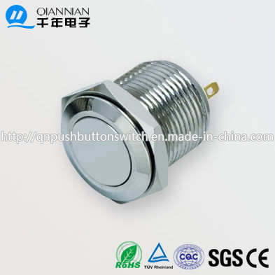 16mm 1no Resetable Flat IP67 Ik08 Push Button Switch