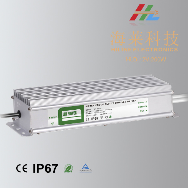 200W 12V 24V IP67 LED Power Supply LED Driver