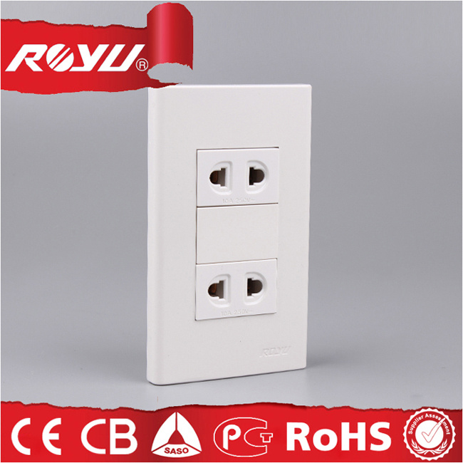 White Wall Electric Power Switches Socket