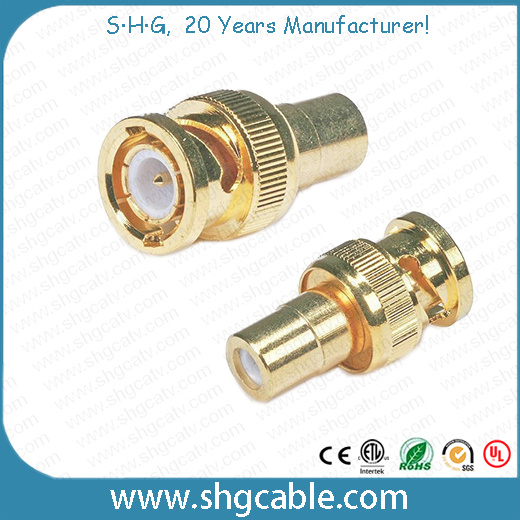 BNC to RCA Adapter Connector for Coaxial Cable Rg59 RG6