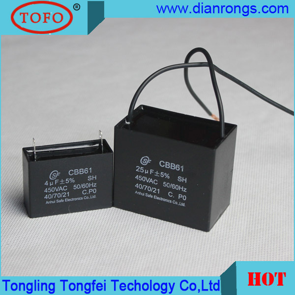 Cbb61 Fan Capacitor 450V High Voltage
