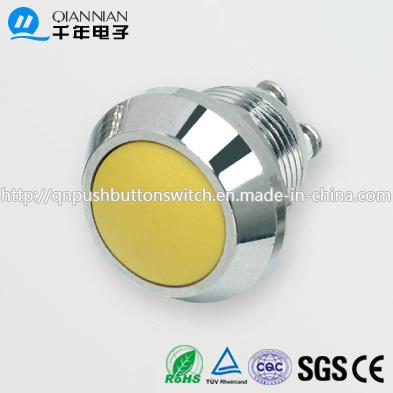 12mm 1no Momentary Domed Head IP65 Metal Push Button Switch