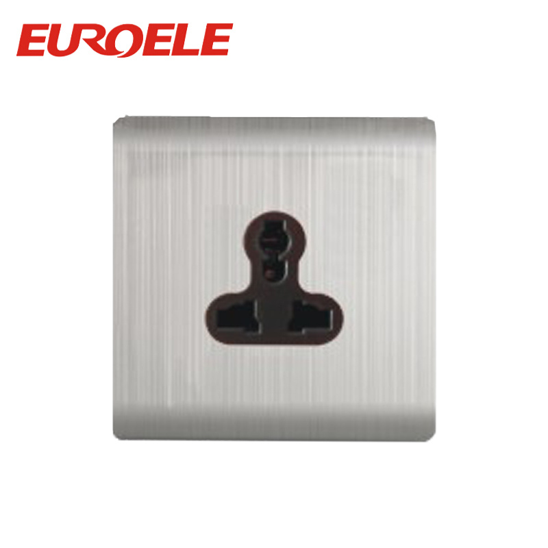 Charming Model Stainless Steel Plate 3 Pin Wall Socket