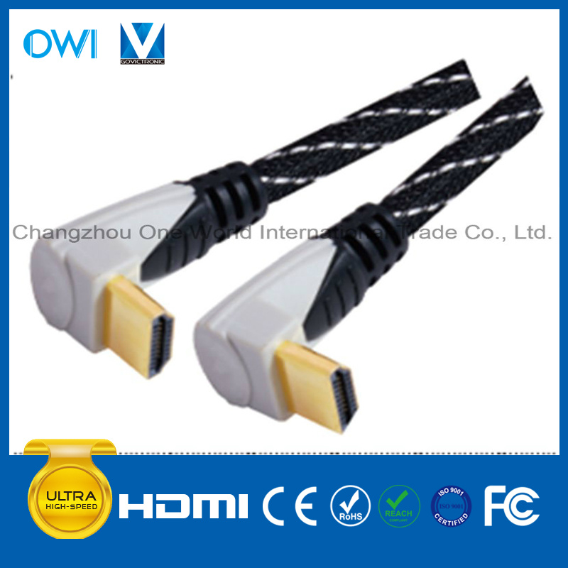 High Speed HDMI 19pin Plug (90 degree) -Plug (90 degree) Cable