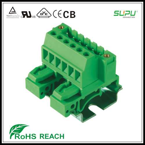 Ns32/Ns35 DIN Rail 5.08mm Pitch Male Connector with Nut