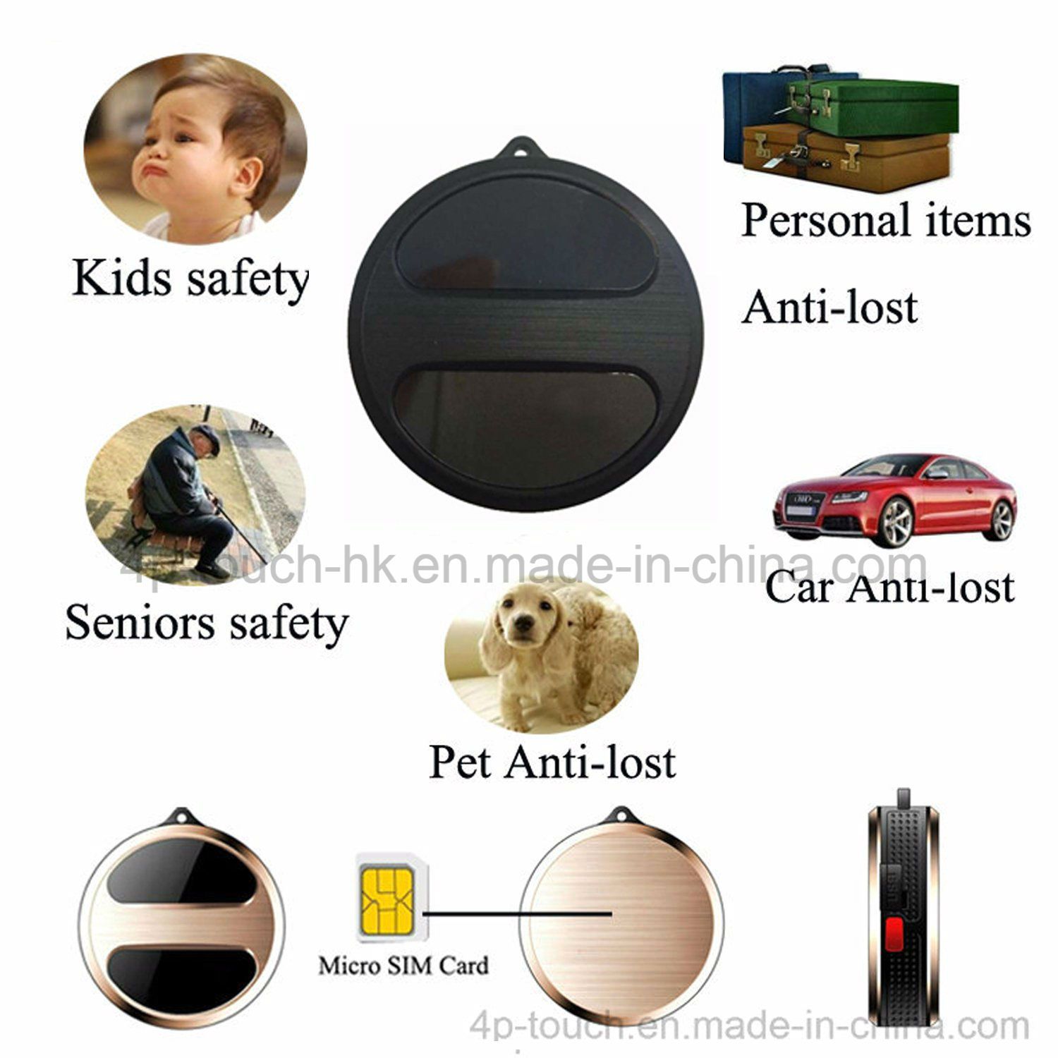 Personal GPS Tracker with Recording The Historical Route Function (T8S)