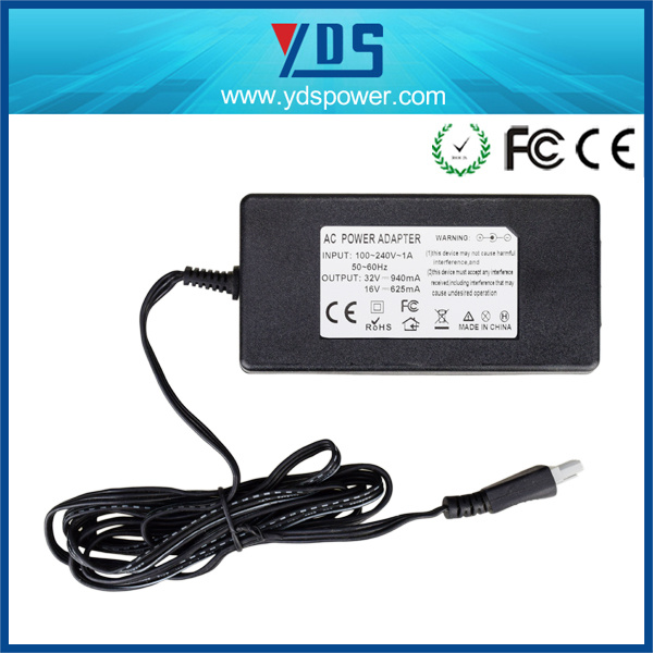 16V 625mA/32V 940mA 3pin PC Prong Printer Adapter