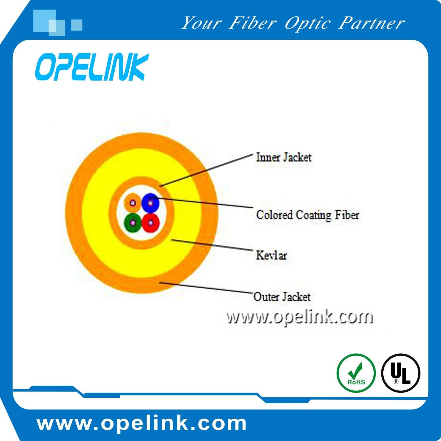 Fiber Optic Patch Cord 4 Core Miniature Fiber Optic Cable