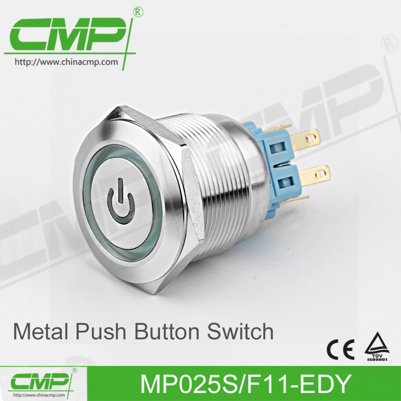 25mm Metal Push Button Switch Power Power Illuminated