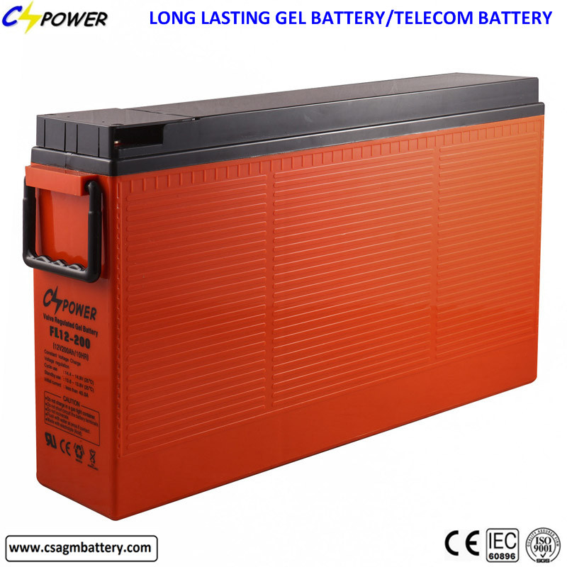 Slim Battery Front Terminal Gel Battery 12V200ah for Telecom