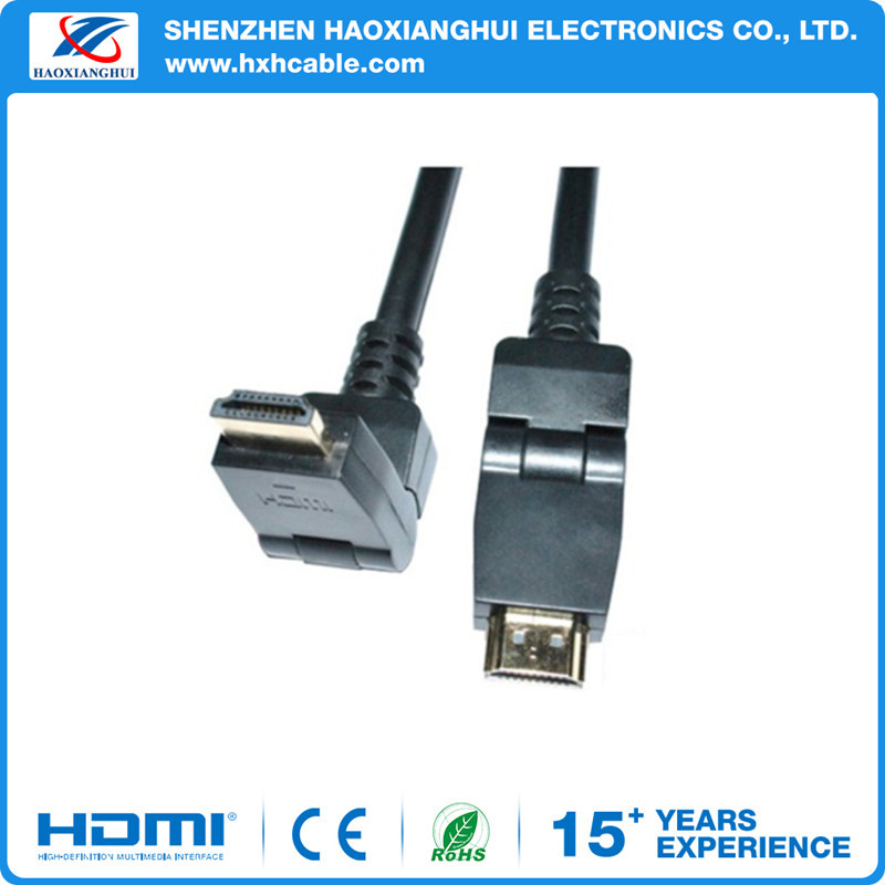 180 Degree Rotation HDMI to HDMI Cable with Ethernet